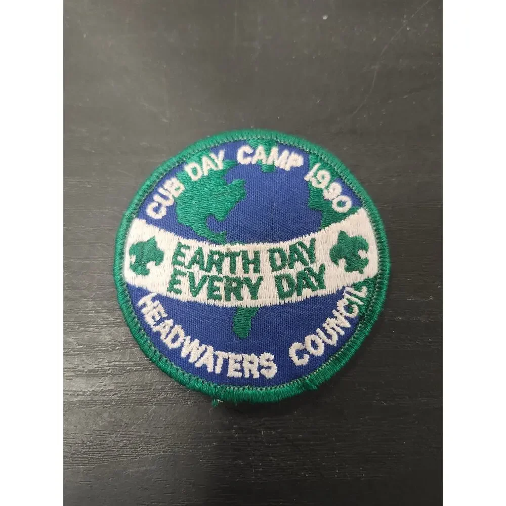Vtg 1990 Cub Day Camp Patch Earth Day Every Day Headwaters Council BSA Scouts